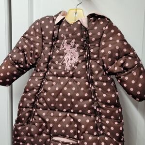 U.S. Polo Assn Bunting Girls Size: 3-6 Months Zip Hooded